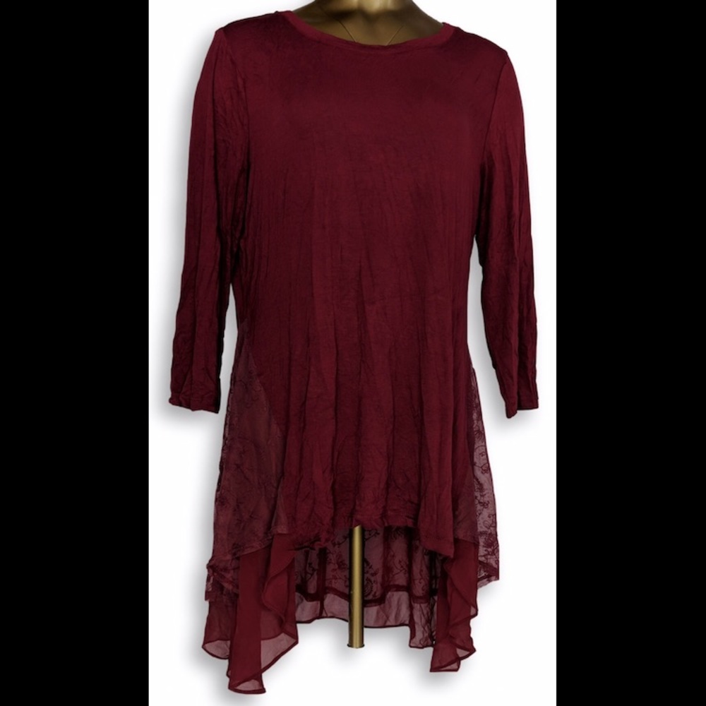 LOGO | Burgundy Plus Size Blouse